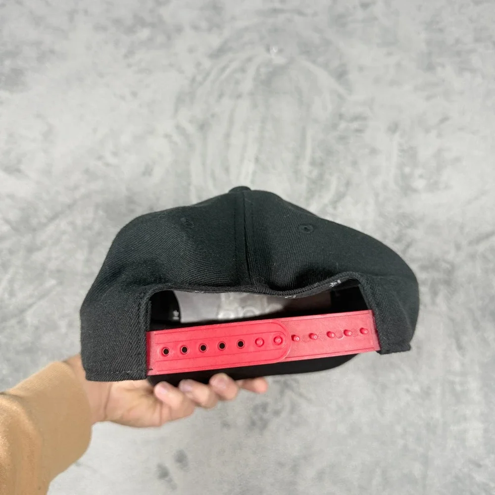 Adidas Snapback Hat Black Red White Trefoil Logo Cap
